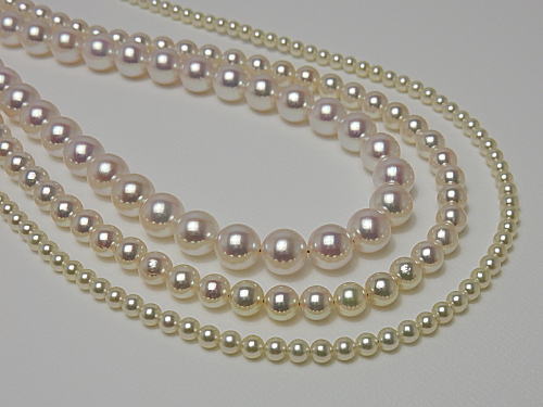 アコヤ本真珠 52 cm 最高品質 「花珠」 3連ネックレス