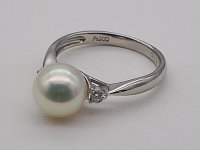 あこや無調色真珠 PT900 Dia RING