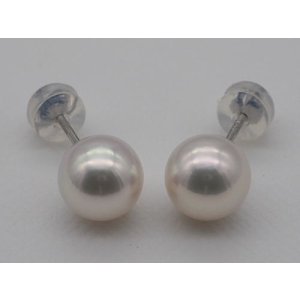 画像: アコヤ本真珠ピンク系 8.0 mm PTピアス