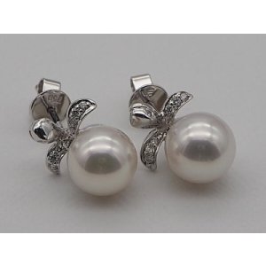 画像: アコヤ本真珠ピンク系 K18WG ピアス