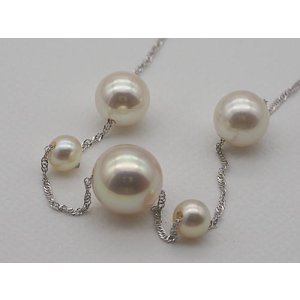 画像: アコヤ真珠 K14WG スルーネックレス