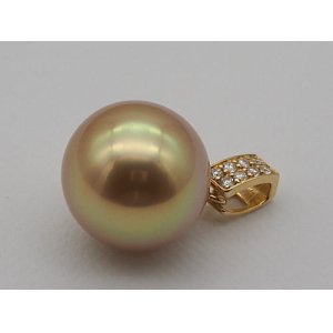 画像: ミャンマー産 白蝶ゴールド 13.3×13.2mm K18 Dia TOP